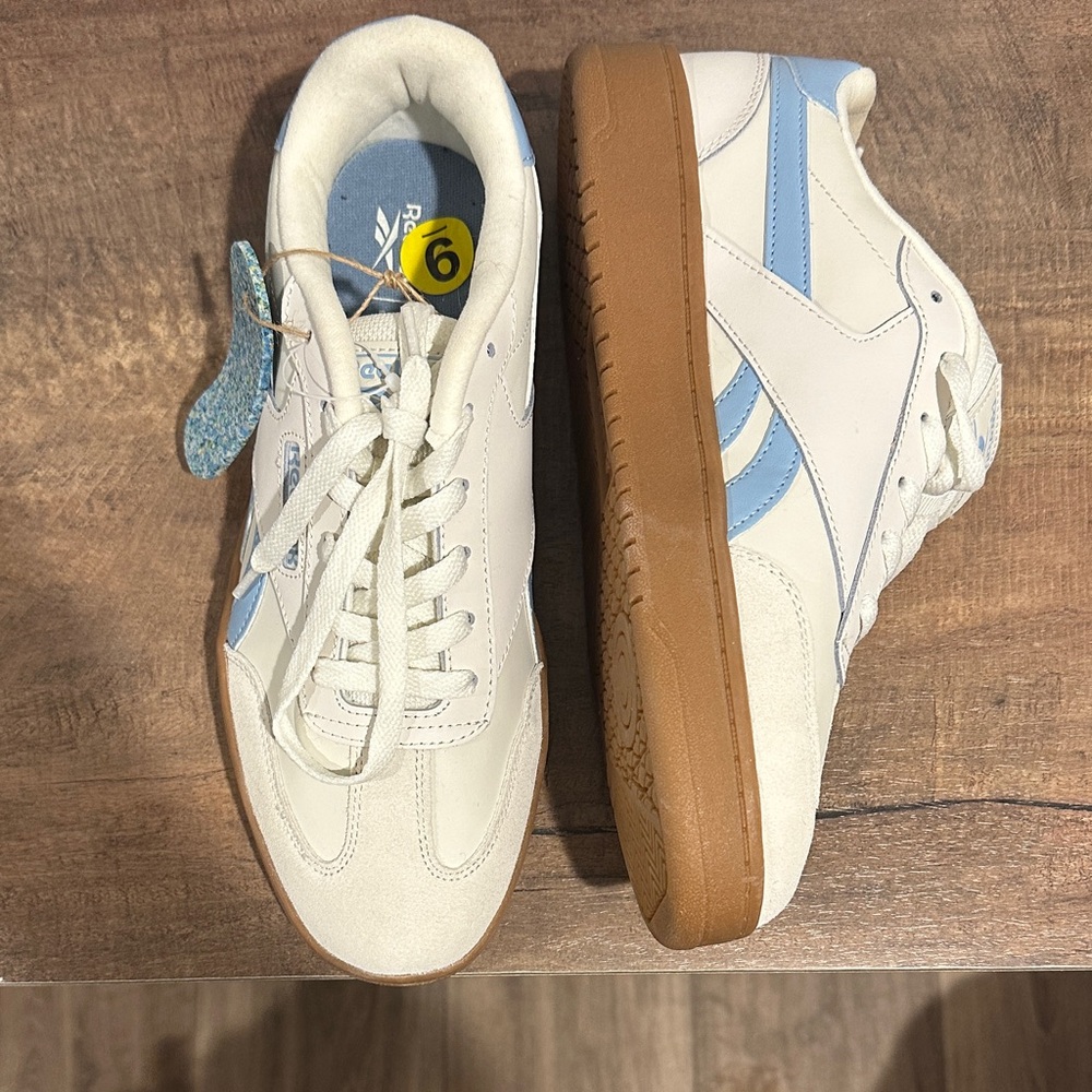 Reebok Cream and Blue Sneakers